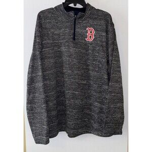 Majestic Boston Red Sox Quarter Zip Pullover Mens X Large Heather Gray Chest 50"